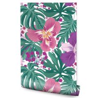 Tapeta Kolorowe KWIATY Egzotyczne Liście Natura