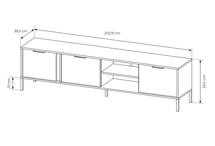 Nowoczesna SZAFKA RTV LARS 203 antracyt zdjęcie 7