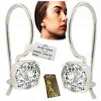 KOLCZYKI SREBRNE 925 SREBRO WISZĄCE CYRKONIE SWAROVSKI NA PREZENT + GRATIS