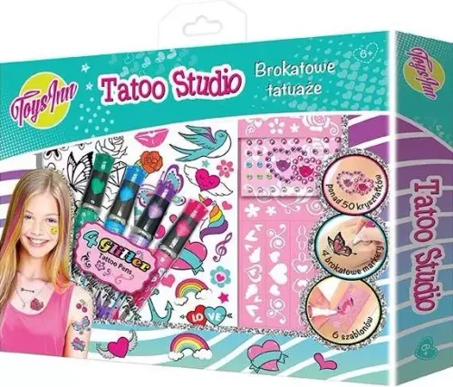 Toys Inn. Tatoo studio. Zestaw do tworzenia brokatowych tatuaży na Arena.pl