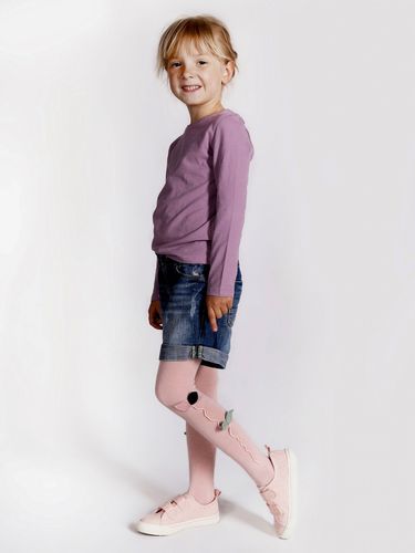 Rajstopy dziewczęce bawełniane z elementem 3D listki różowe 104-110 YOCLUB na Arena.pl