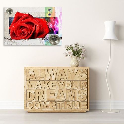 Deco Panel, Czerwona róża 120x80 na Arena.pl
