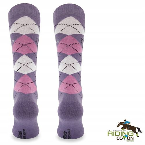 Letnie skarpety do jazdy konno podkolanówki bawełniane w romby COMODO na Arena.pl