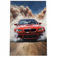 2 x Obraz 120x80 samochody bmw e46 e36 m3 m4 dym z opon sportowy czerwony t