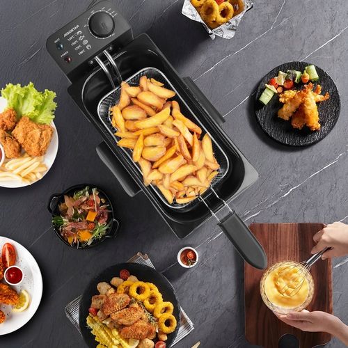 Frytkownica tradycyjna Olejowa Stalowa Mocna 3 l 2200w czarny Aigostar na Arena.pl