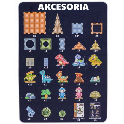 WOOPIE Klocki Magnetyczne Konstrukcyjne Świecące 3D Park Dinozaurów 124el. na Arena.pl