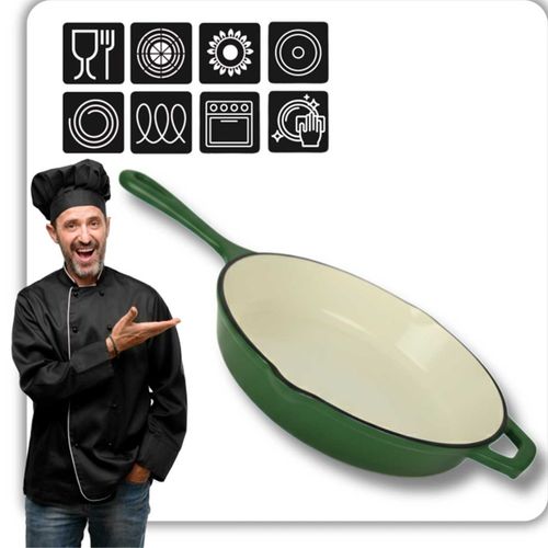 emaliowana patelnia żeliwna 26cm hage zielona na Arena.pl