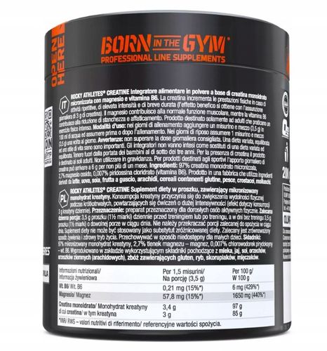 OLIMP ROCKY AHLETES CREATINE 200g KREATYNA MONOHYDRAT KREATYNY na Arena.pl