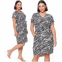 Sukienka Damska Wiskozowa Prosty Krój Wiązana z Paskiem w Talii MORAJ S