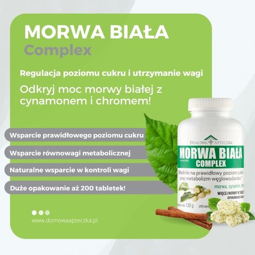 Morwa Biała COMPLEX + Cynamon i Chrom Suplement Diety ZESTAW 400 TABLETEK na Arena.pl
