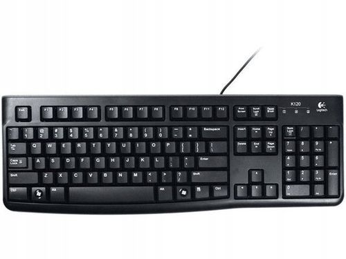 Klawiatura przewodowa Logitech K120 USB Czarna Business US Cicha 920-002479 na Arena.pl
