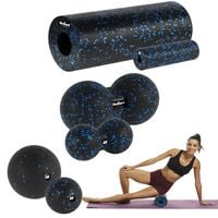 Zestaw wałek do masażu mini roller 2x piłka 2x duoball 6 elem. EPP
