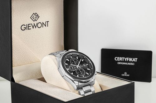 zegarek męski giewont chronograph sapphire srebrny gw7290-b2 na Arena.pl