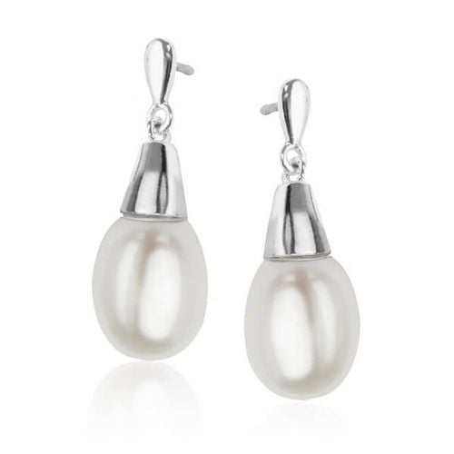 kolczyki srebrne z perłami w kształcie kropli - ksn4307 na Arena.pl