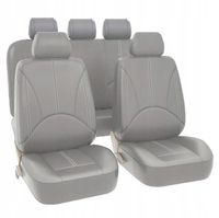 POKROWCE SKÓRZANE NA FOTELE SAMOCHODOWE SIEDZENIA SZARE KOMPLET AG338G