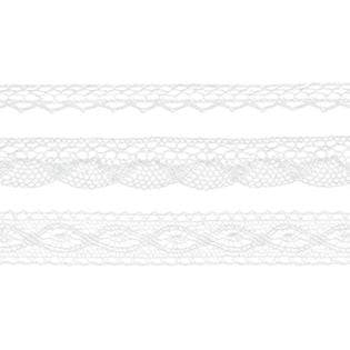 Koronka dekoracyjna "Cotton Deluxe", biała, PartyDeco, 1,5 m