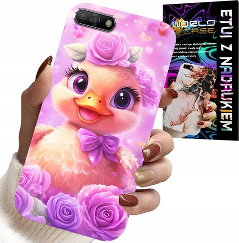 ETUI DO HUAWEI Y6 2018 - SŁODKA KACZUCHA, KACZKA NA RÓŻOWYM TLE na Arena.pl