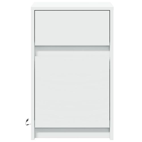 Szafka nocna z LED, biała, materiał drewnopochodny na Arena.pl