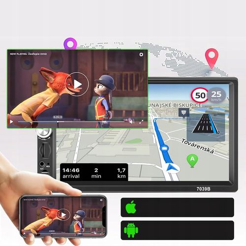 RADIO SAMOCHODOWE BLUETOOTH WYŚWIETLACZ 7"KAMERA COFANIA ZESTAW UNIWERSALNY na Arena.pl