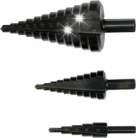 YATO ZESTAW WIERTEŁ STOPNIOWYCH STOŻKOWYCH HSS4241 DO METALU 3SZT. 4-38mm
