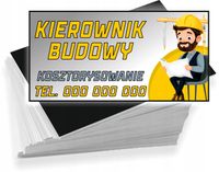 Wizytówki firmowe 200 szt WIELE RÓŻNYCH WZORÓW do wyboru KIEROWNIK BUDOWY