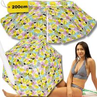 PARASOL 200CM NA PLAŻĘ W OWOCE PLAŻOWY OGRODOWY ŁAMANY SKŁADANY BIWAKOWY