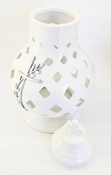 ZNICZ WAZA CERAMICZNA BIAŁA zdjęcie 2