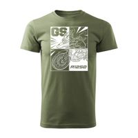 Koszulka motocyklowa z motocyklem na motor BMW GS 1250 ADVENTURE męska khaki REGULAR L
