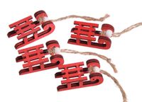 zawieszka 4szt. sanki drewniane czerwone 5cm | jk-2367-r