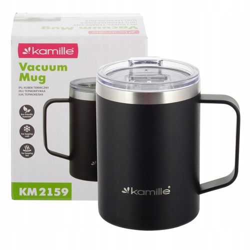 KUBEK TERMICZNY stalowy TERMOS do kawy herbaty z uchwytem KAMILLE 360ml na Arena.pl