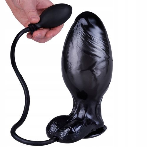 POMPOWANY PENIS Z JĄDRAMI Dmuchane Grube Dildo XXL z Pompką Gruszką na Arena.pl