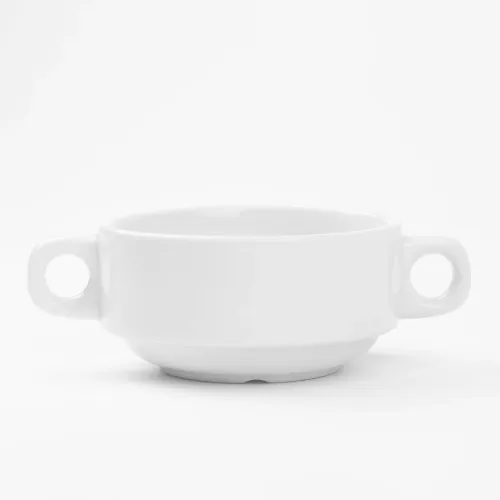 BULIONÓWKA PORCELANOWA ZE SPODKIEM I USZAMI 250 ML FLACZARKA DO ZUPY KREMU na Arena.pl