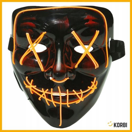 ŚWIECĄCA MASKA LED PURGE NOC OCZYSZCZENIA LEDOWA PRZEBRANIE HALLOWEEN na Arena.pl