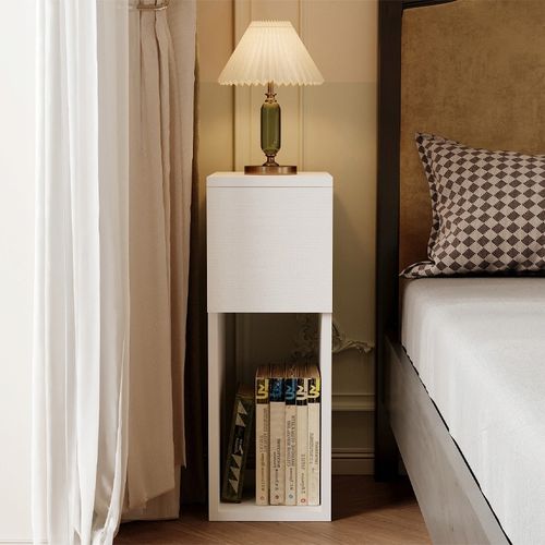 Szafka Nocna Biała Z Szufladą Stolik Z Półką Nowoczesny Loft Do Sypialni na Arena.pl