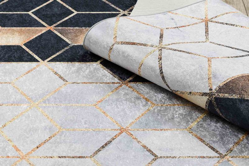 RUG/LU/ARLEN/CUBE2/BLACK+GOLD/160x220 zdjęcie 11