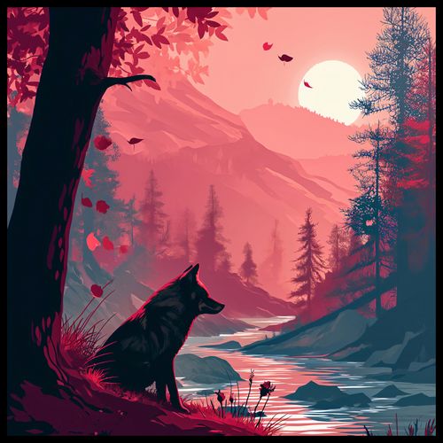 Plakat 60x60cm Wilk Przy Brzegu Lasu na Arena.pl
