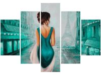 OBRAZ PARIS WALK WIEŻA EIFFA KOBIETA KOLORY