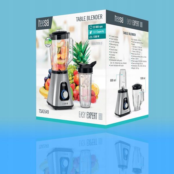 Blender kielichowy TEESA TSA3549 1300 W srebrny/szary zdjęcie 1