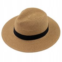 KAPELUSZ panama słomiany DAMSKI MĘSKI pleciony letni fedora SŁOMKOWY
