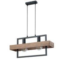 Lampa wisząca boho dekoracyjna industrialna podwójna czarna brązowa Sigma