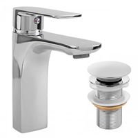 Bateria umywalkowa w komplecie z korkiem klik klak bez przelewu chrom