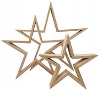 Gwiazda drewniana baza do ozdabiania kpl 3szt 41cm