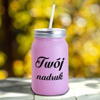 Szklanka Mason Jar z Twoim nadrukiem - fioletowa