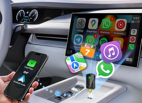 Adapter Bezprzewodowy CarPlay Android Auto 2w1 Wi-Fi Plug & Play iOS na Arena.pl