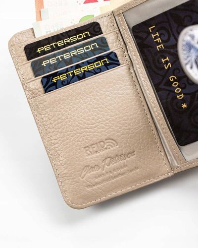 portfel damski w orientacji pionowej ze skóry naturalnej - peterson na Arena.pl