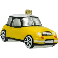 Bombka choinkowa szklana: Samochód Mini Cooper: żółty