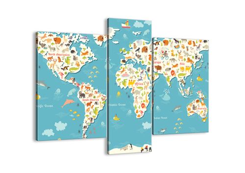 Obraz Na Płótnie - Mapa Kontynent - 95X80 Cm - Cb95X80-3106 na Arena.pl