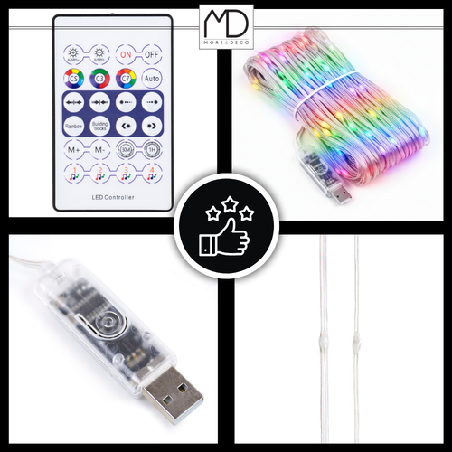 Lampki choinkowe 200 LED SMART 20m multicolor +pilot taśma USB inteligentne na Arena.pl