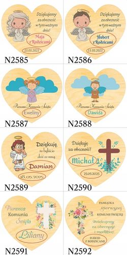 Podziękowania dla gości KOMUNIA na CHRZEST I ROCZEK URODZINY magnes 10 na Arena.pl