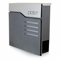 18396Skrzynka pocztowa grafitowa skrzynka na listy z gazetnikiem na klucz